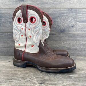 Durango Lady Rebel Steel Toe Work Boots Womens 7M Brown White Waterproof DRD0418
